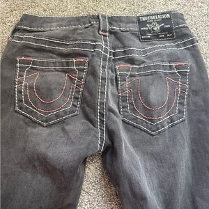 BECCA Gray Skinny Jeans with White & Coral Contrast Stitching